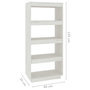 Voir la diapositive 6 : VIDAXL Bibliotheque/Separateur de piece Blanc 60x35x135 cm Pin massif