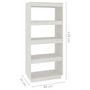 Voir la diapositive 6 : VIDAXL Bibliotheque/Separateur de piece Blanc 60x35x135 cm Pin massif