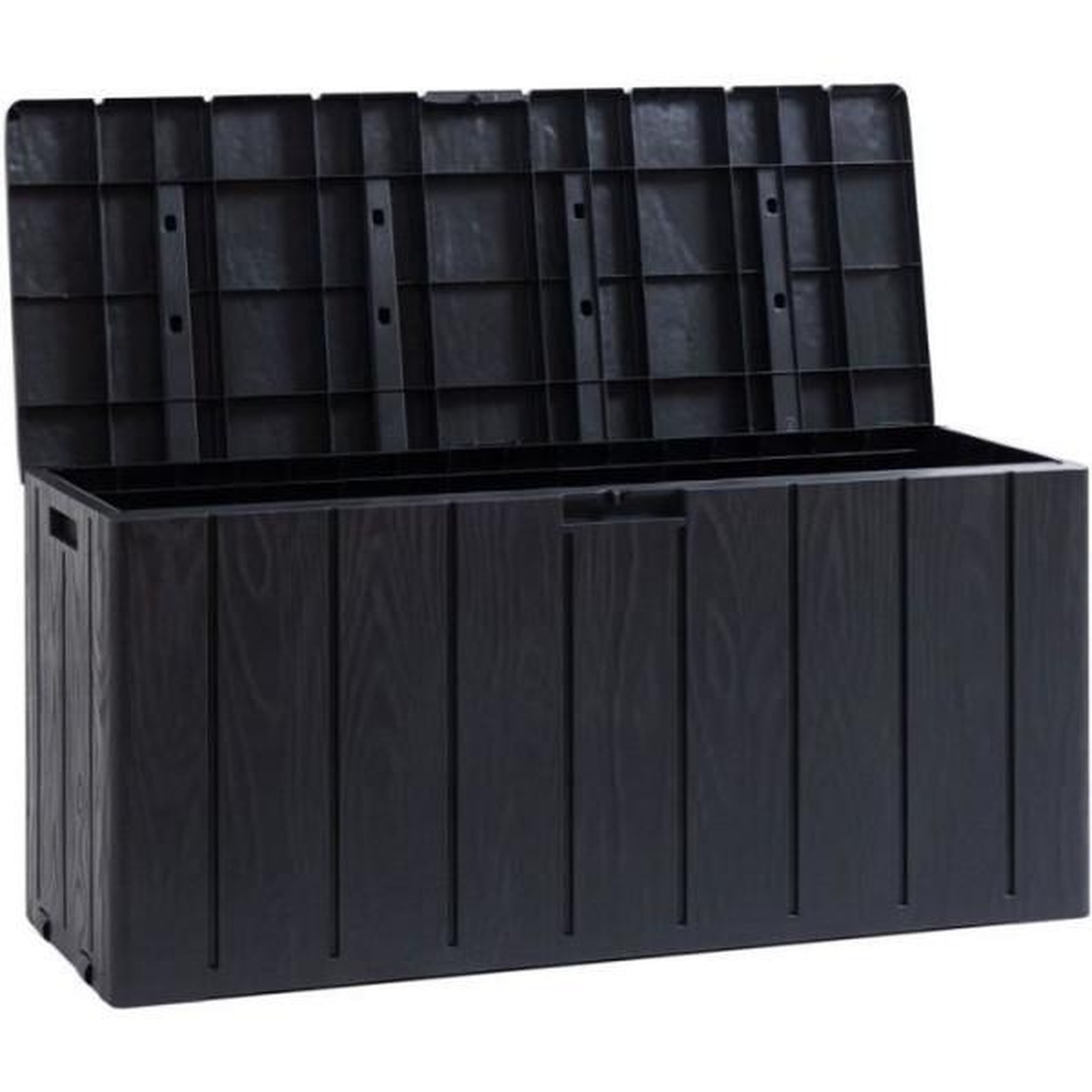 Toomax Coffre de jardin / Banc robuste et vérouillable en résine 270L 117,5x45x56 cm gris anthracite