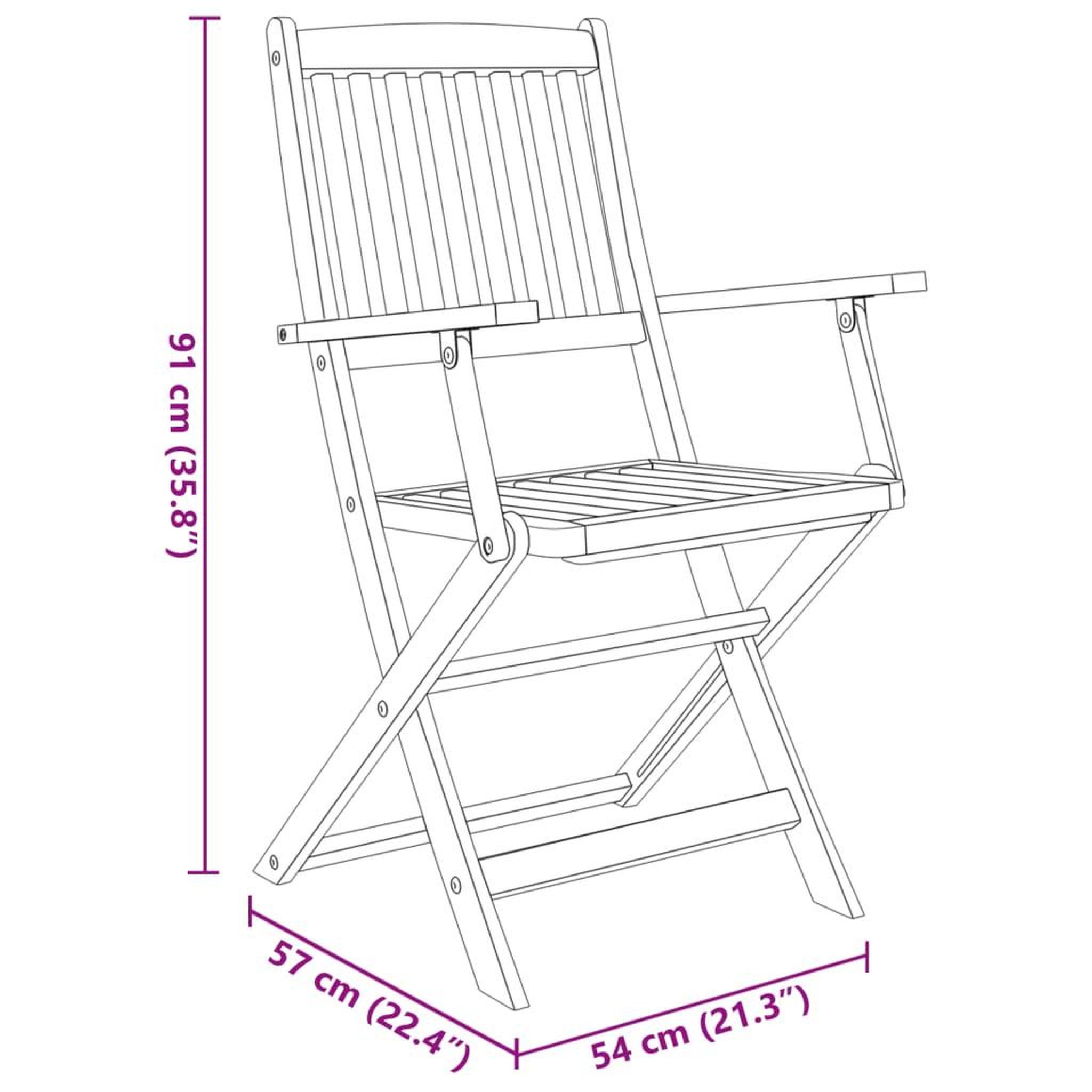 Voir la diapositive 6 : VIDAXL Ensemble a manger d'exterieur pliable 7pcs Bois d'acacia solide