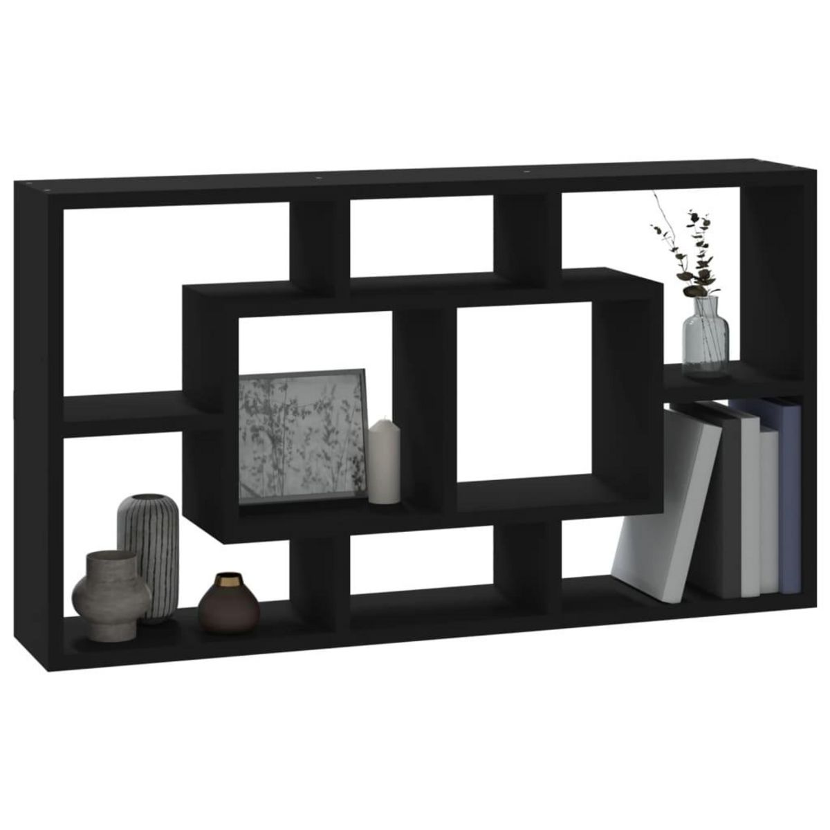 VIDAXL Etagere murale 8 compartiments Noir