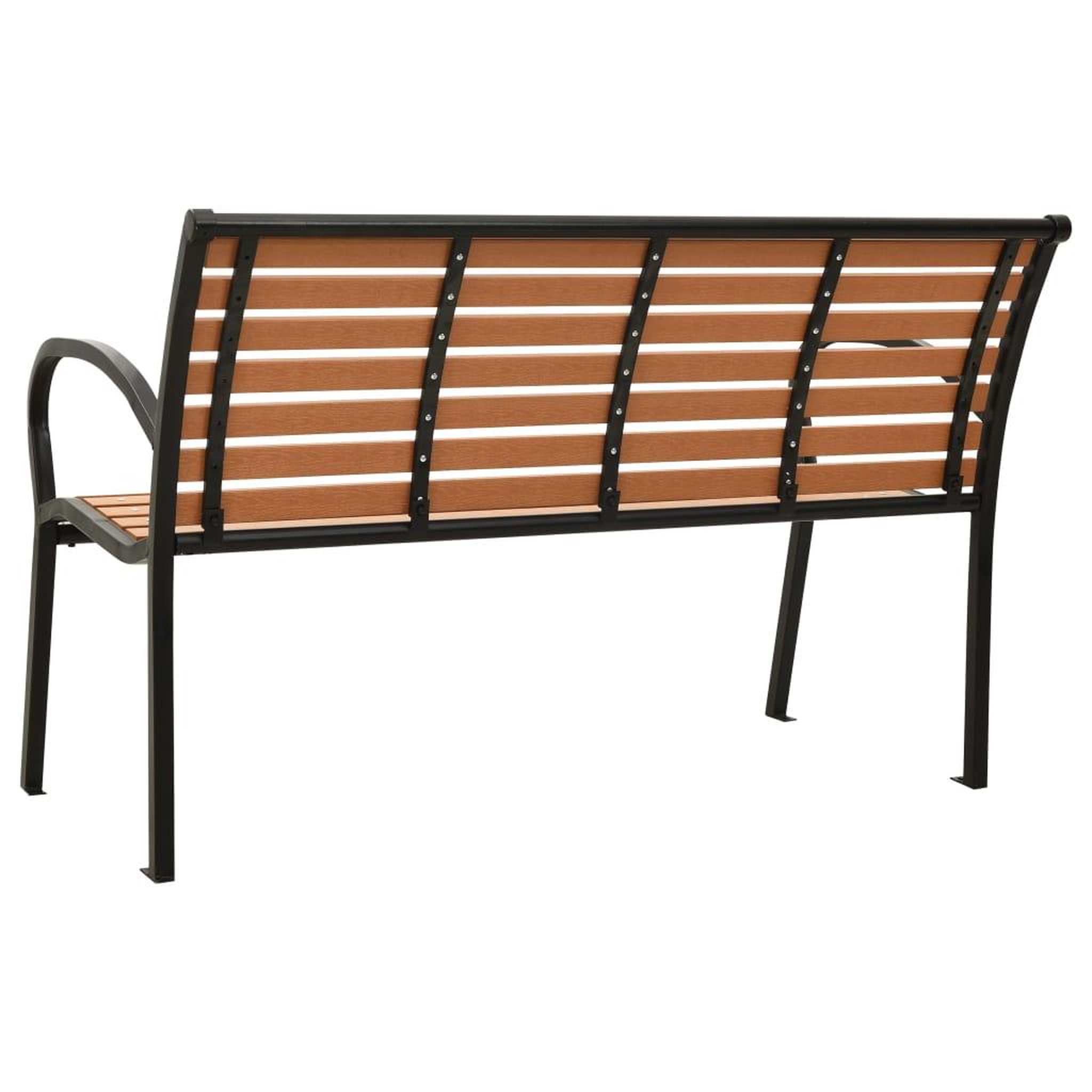 Voir la diapositive 4 : VIDAXL Banc de jardin Noir et marron 116 cm Acier et WPC