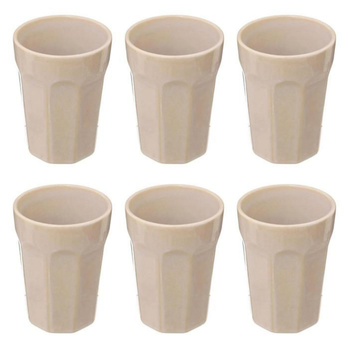 SECRET DE GOURMET Lot de 6 Mugs Design  Roma  40cl Beige