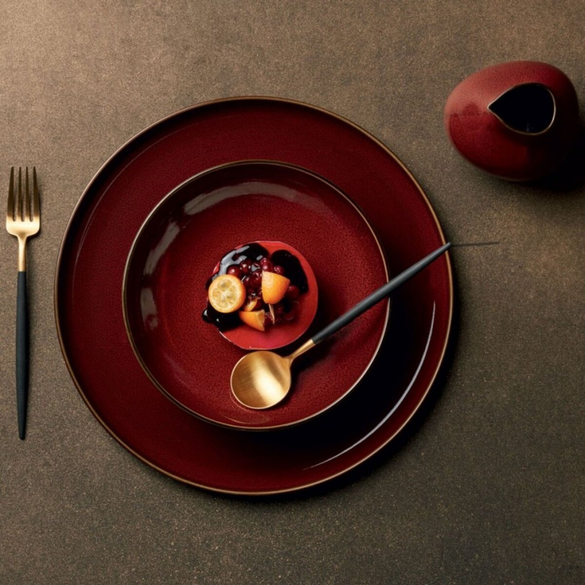 YODECO Assiette plate - D 26.5 cm Rouge - Kolibri Rusty Red