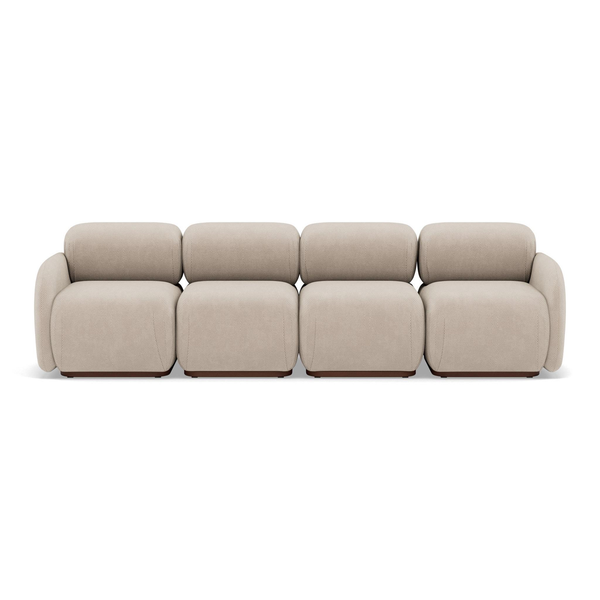 Voir la diapositive 1 : LISA DESIGN Penelope - canapé droit modulable 4 places en velours texturé