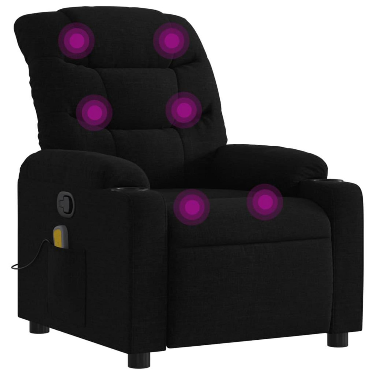 VIDAXL Fauteuil de massage inclinable Noir Tissu