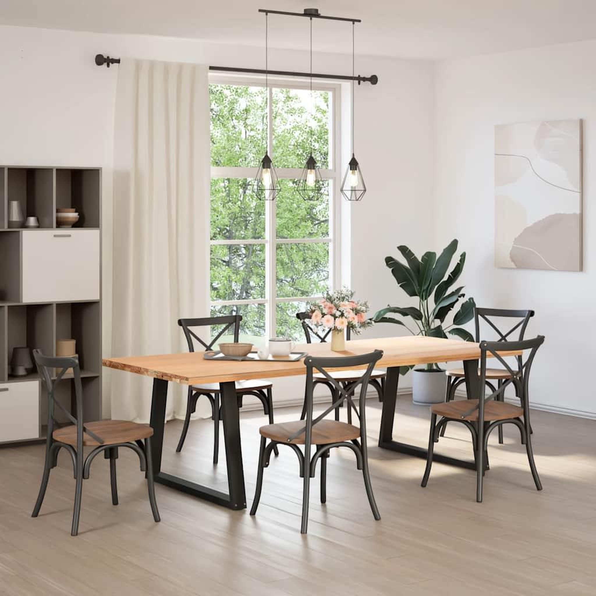 Voir la diapositive 2 : VIDAXL Pieds de table a manger forme de V 2 pcs noir 90x(72-73,3) cm