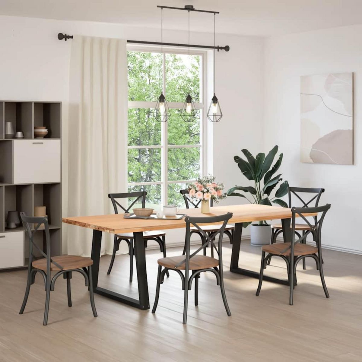 VIDAXL Pieds de table a manger forme de V 2 pcs noir 90x(72-73,3) cm