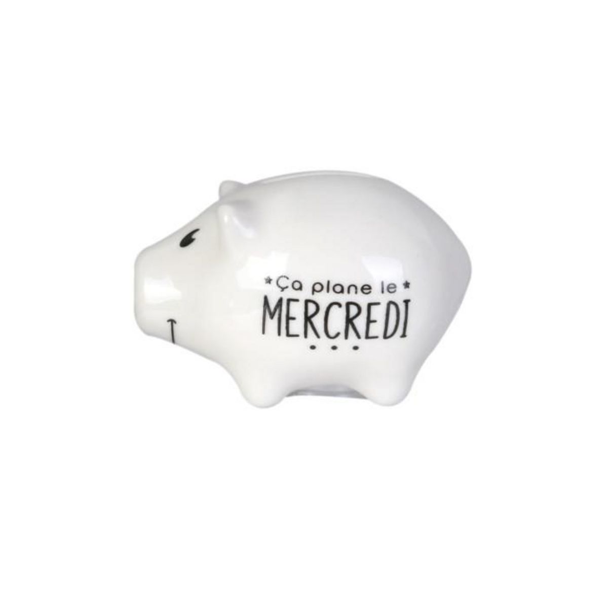 Paris Prix Lot de 6 Tirelires  Cochon Semainier  7cm Noir & Blanc