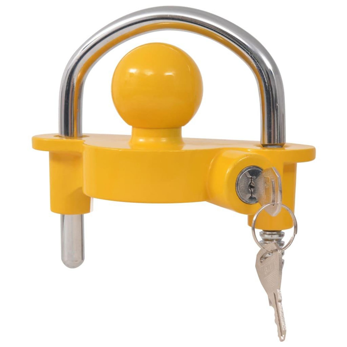 VIDAXL Verrou de remorque et 2 cles Acier et alliage d'aluminium Jaune