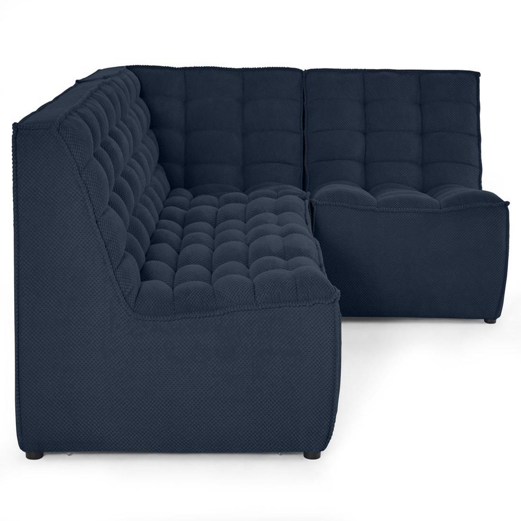 Voir la diapositive 6 : LISA DESIGN Ellie - canapé modulable d'angle réversible 4 places en velours texturé