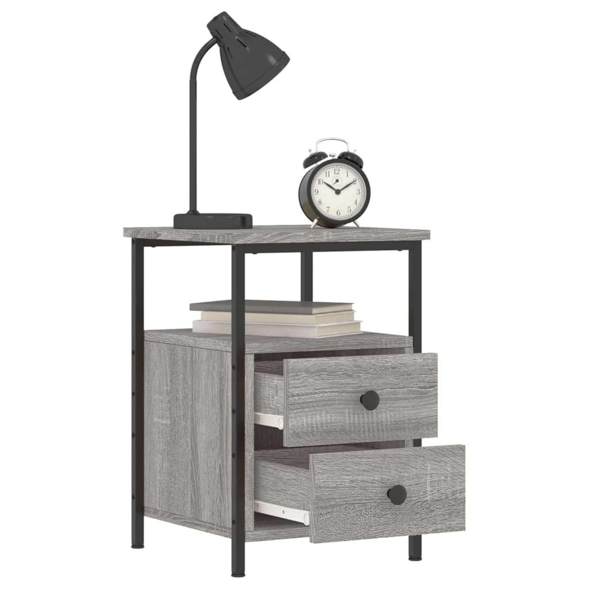 Voir la diapositive 4 : VIDAXL Tables de chevet 2 pcs sonoma gris 34x35,5x50cm bois ingenierie