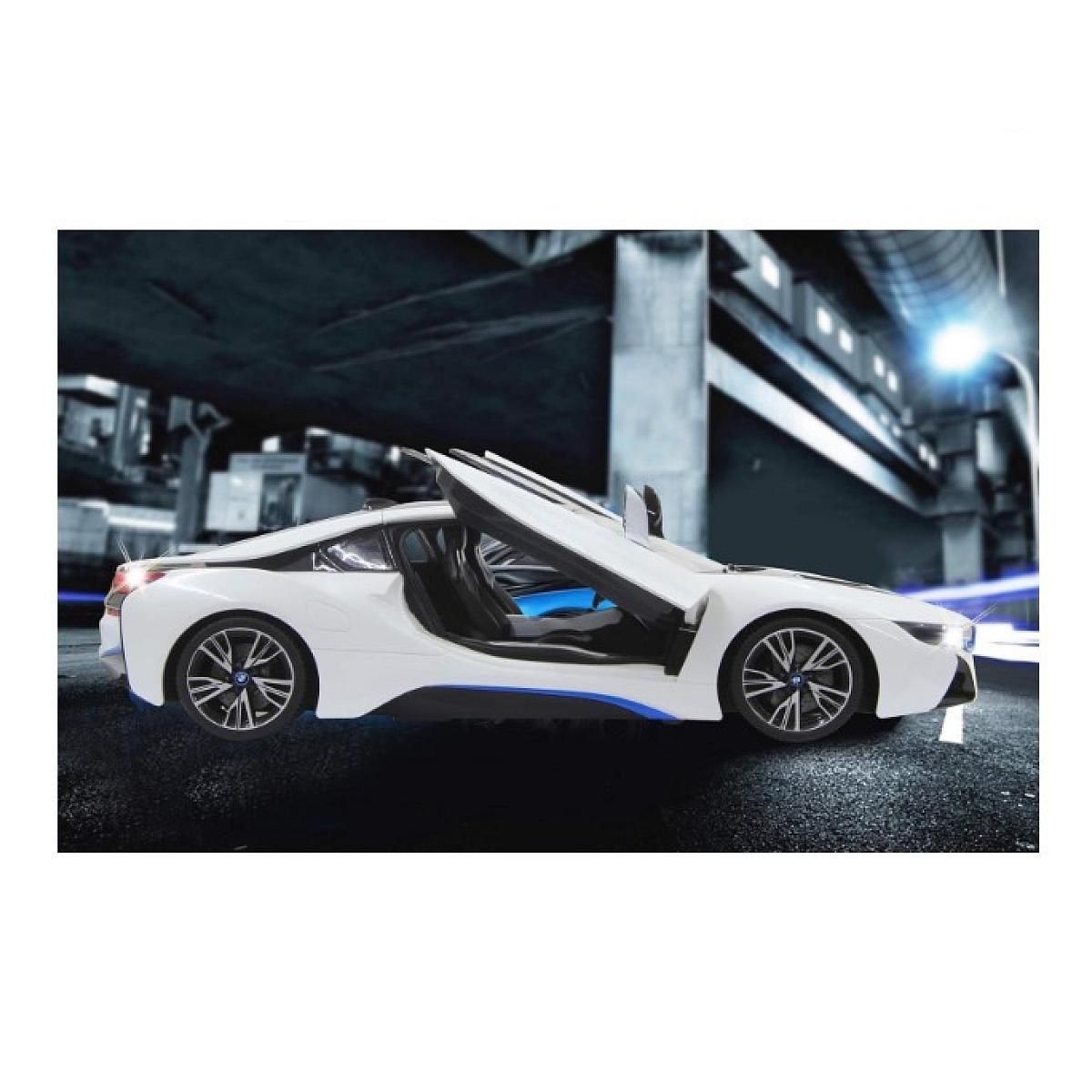 Jamara Voiture télécommandée BMW I8 1:14 blanc 2,4GHz porte radiocommandé