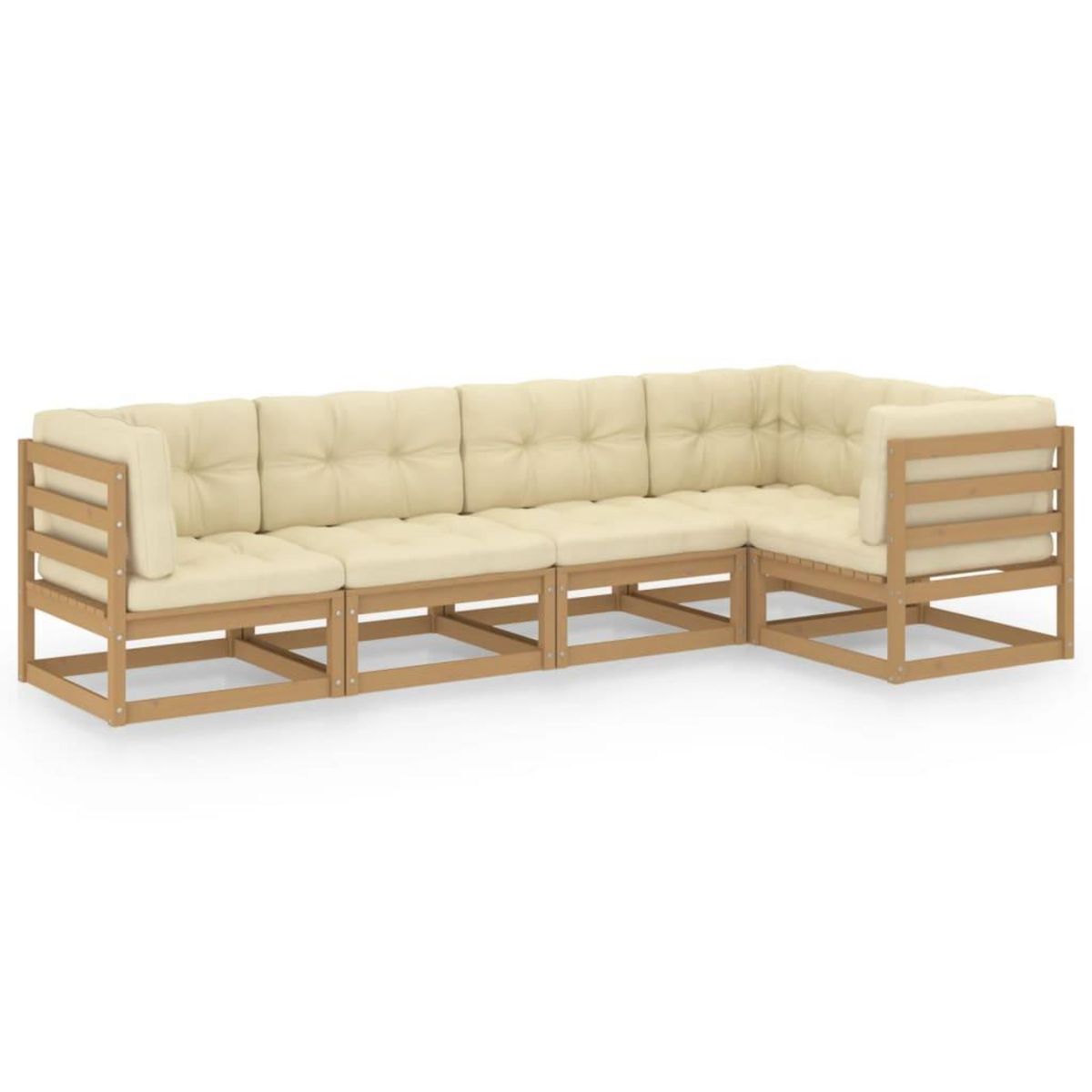 VIDAXL Salon de jardin 5 pcs avec coussins Bois de pin massif