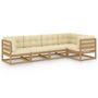 Voir la diapositive 2 : VIDAXL Salon de jardin 5 pcs avec coussins Bois de pin massif