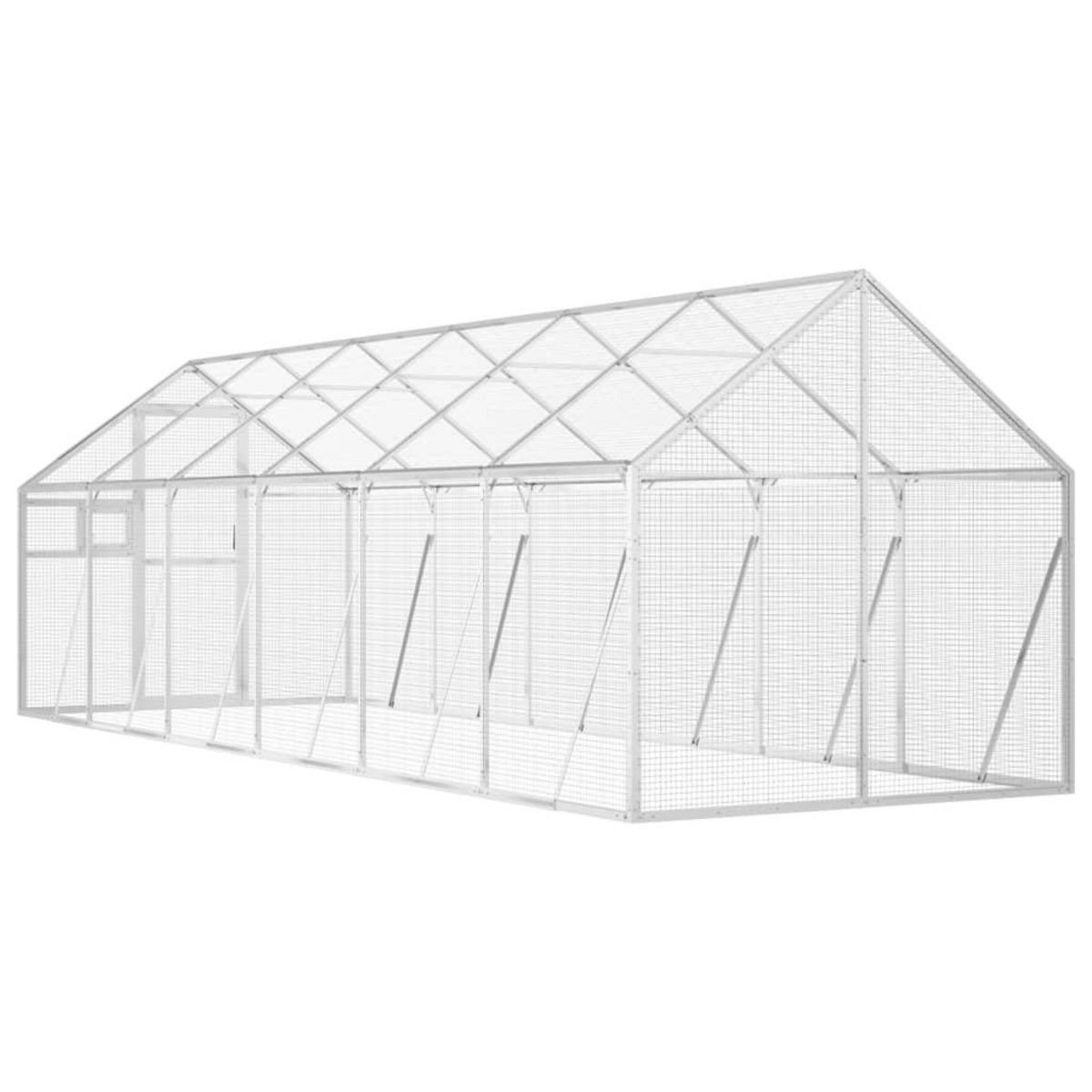 VIDAXL Voliere argente 1,79x6x1,85 m aluminium