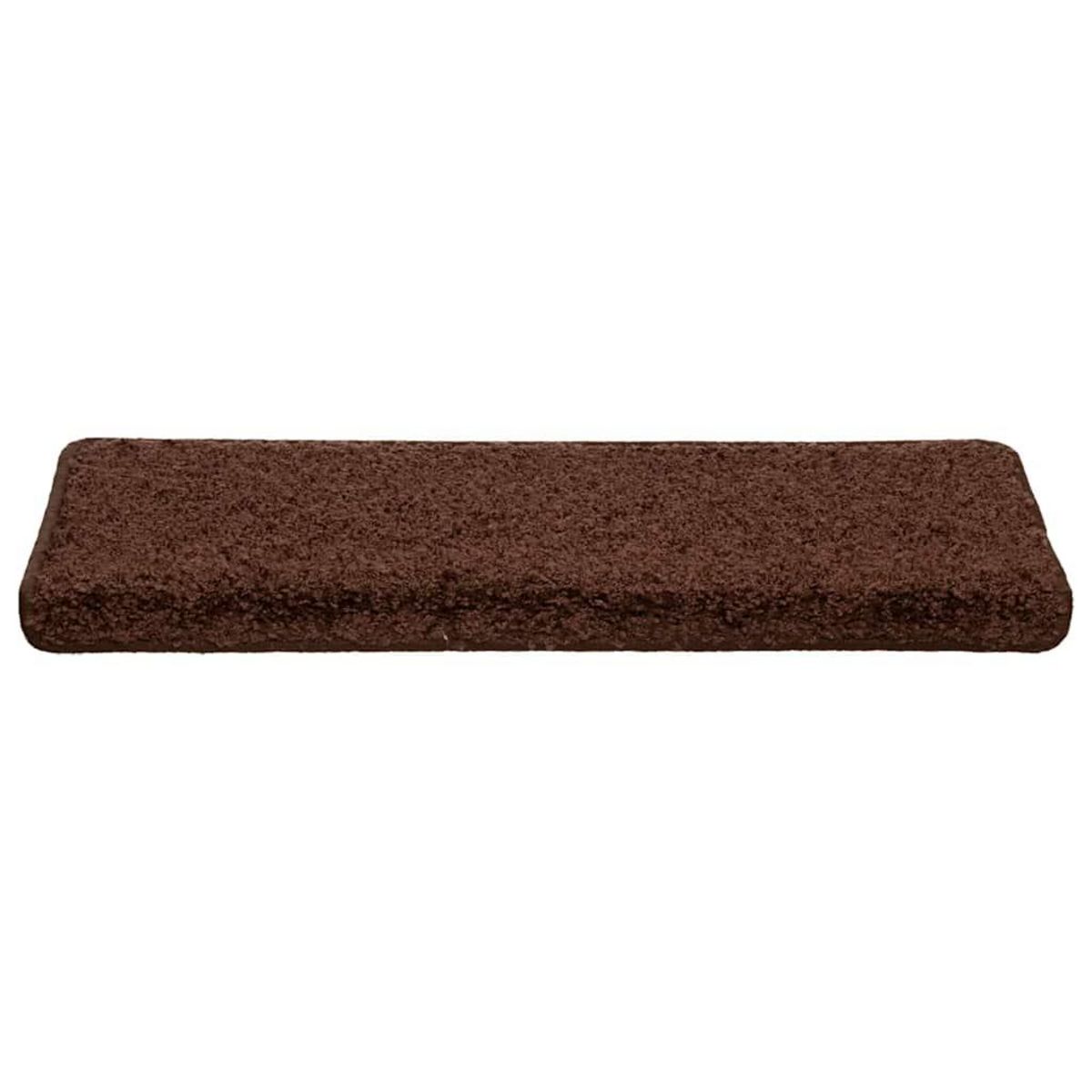 VIDAXL Tapis d'escalier 20 pcs 65x21x4 cm marron