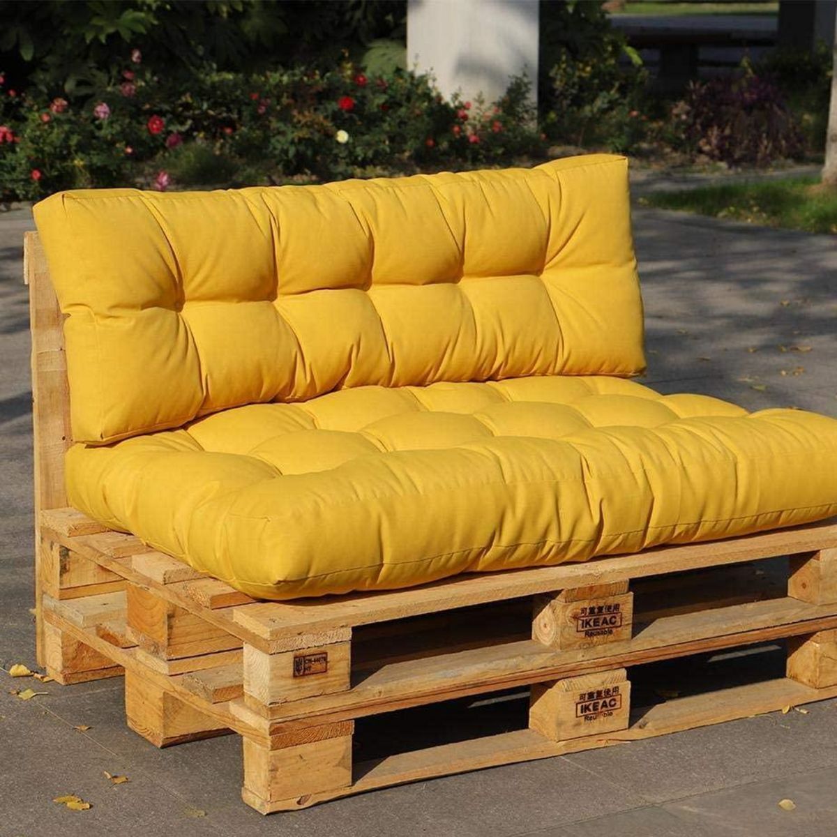 RED DECO Set 2 coussins d'extérieur moutarde - rioum