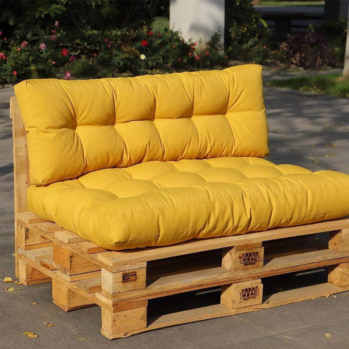 RED DECO Set 2 coussins d'extérieur moutarde - rioum