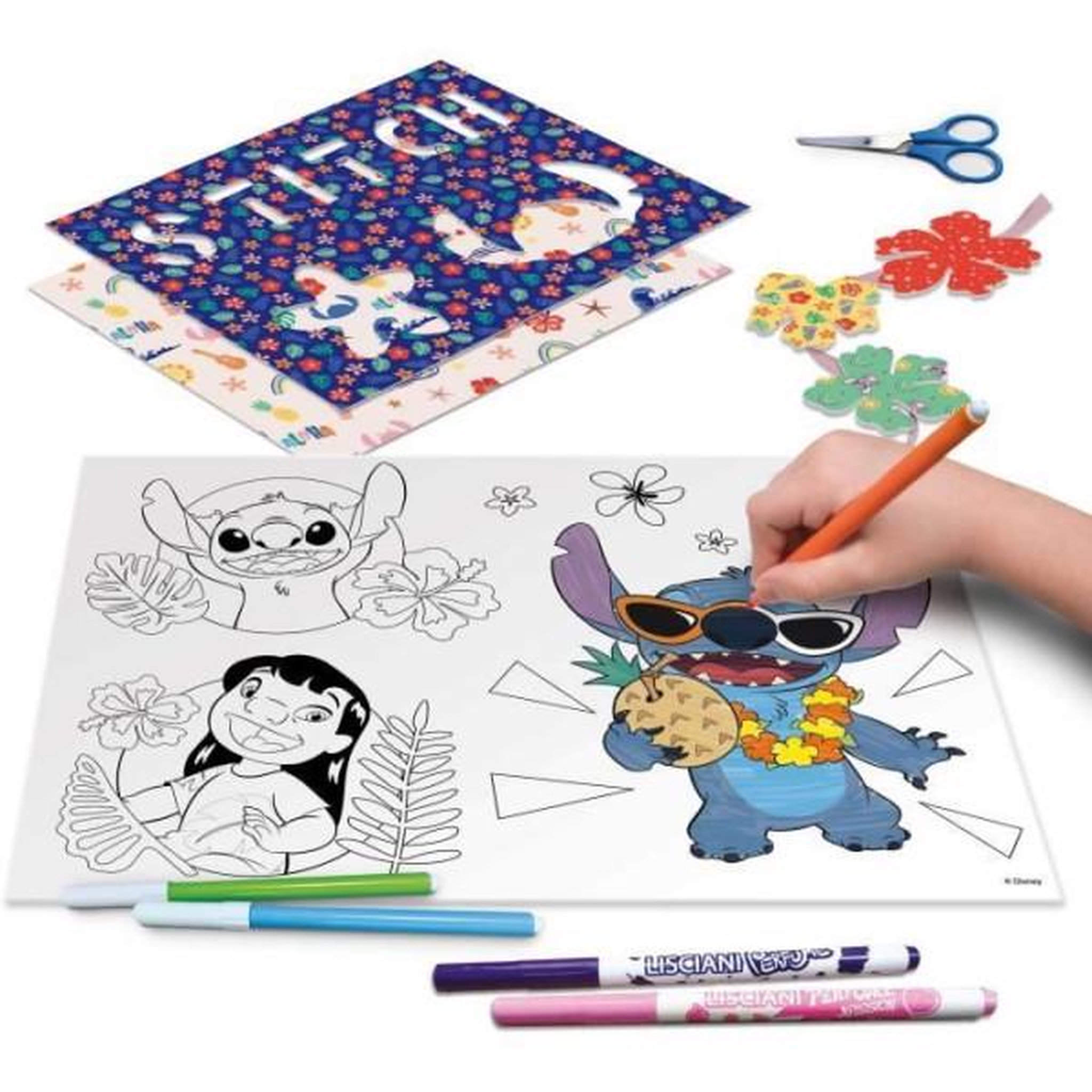 Voir la diapositive 6 : LISCIANI GIOCHI Kit de dessin - LISCIANIGIOCHI - STITCH - Table lumineuse - Modeles, Feutres