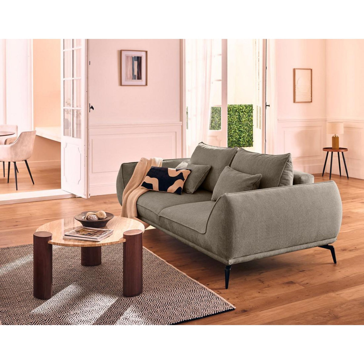 LISA DESIGN Arica - canapé droit 2 places en tissu texturé