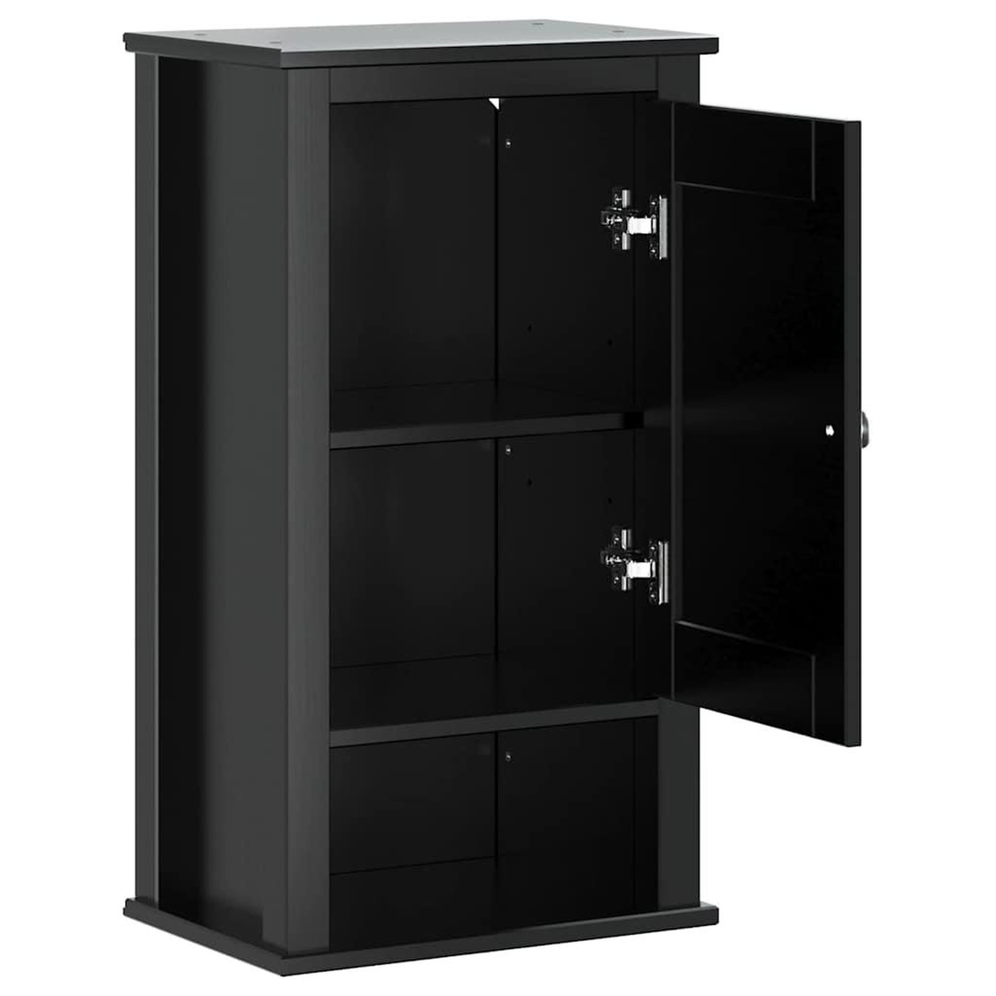 Voir la diapositive 5 : VIDAXL Armoire murale de salle de bain BERG noir bois de pin massif