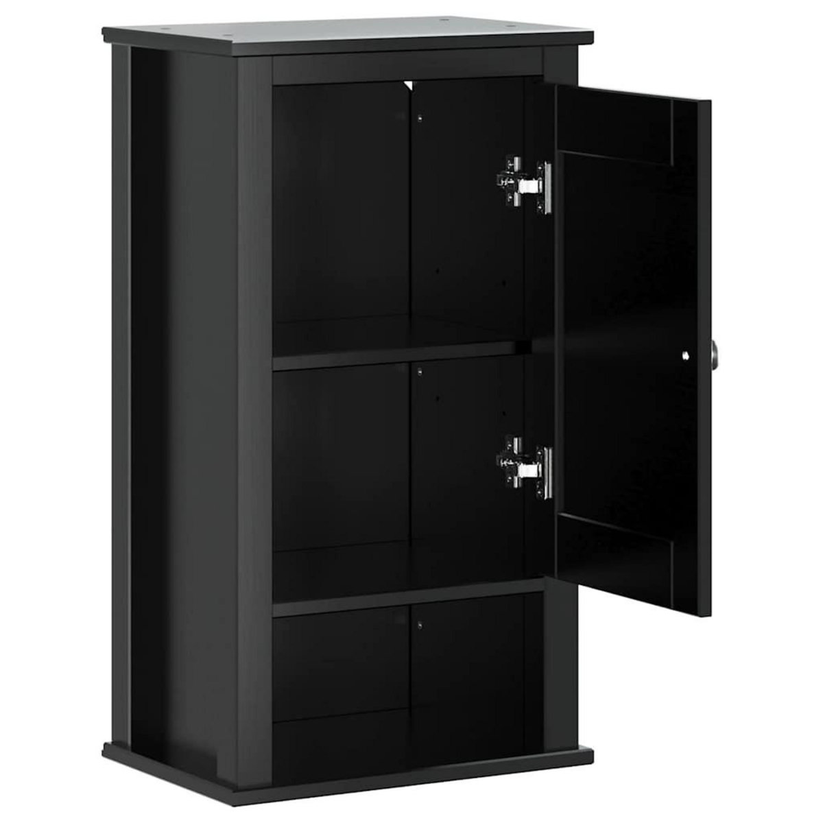 VIDAXL Armoire murale de salle de bain BERG noir bois de pin massif