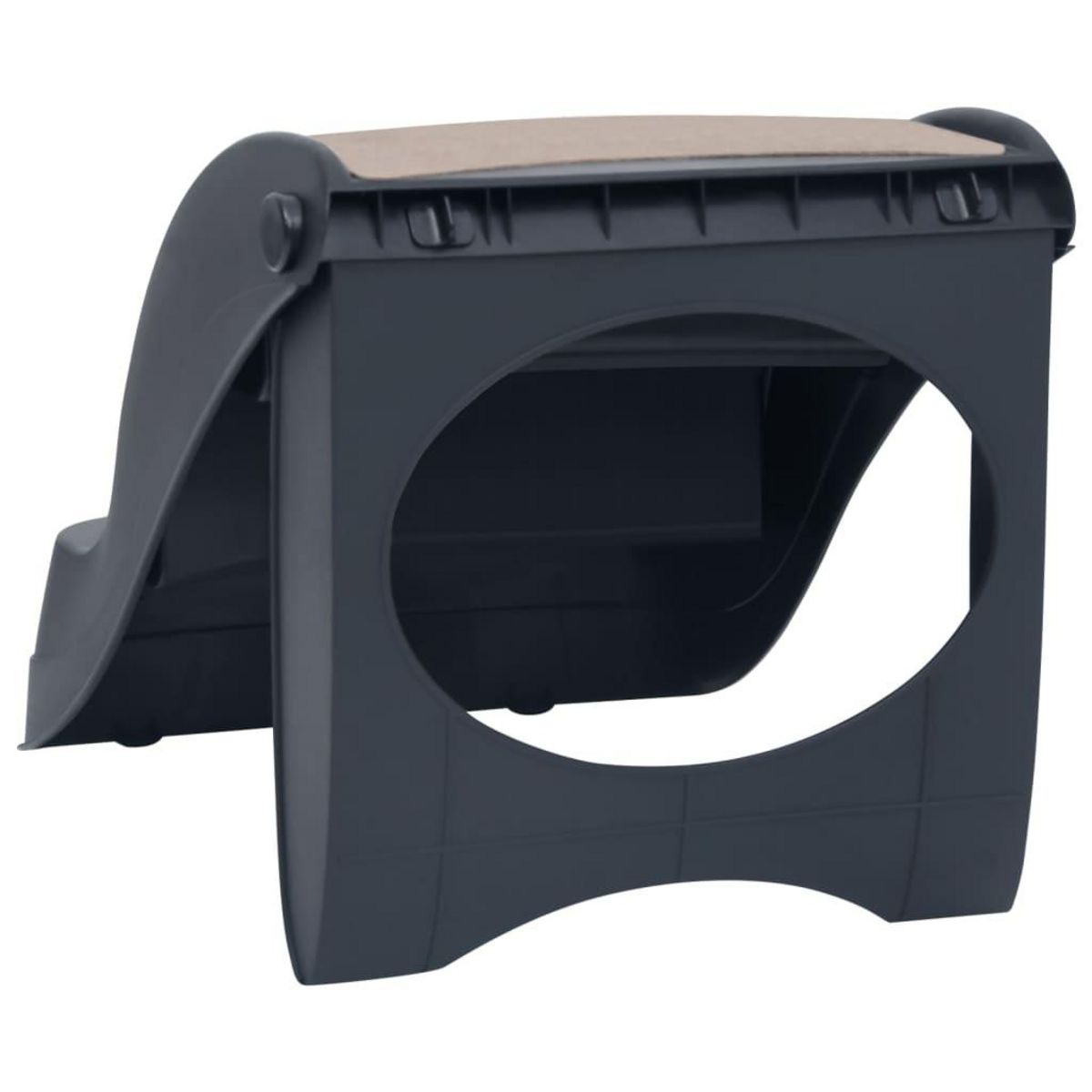 VIDAXL Escalier pliable a 3 marches pour chiens Gris fonce