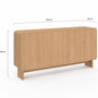 Voir la diapositive 5 : ID MARKET Buffet 160 cm CAPUCINE XXL 4 portes façon hêtre design arrondi