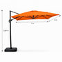 Voir la diapositive 3 : CONCEPT USINE Parasol rectangulaire 3x4m déporté rotatif orange en aluminium CESARE