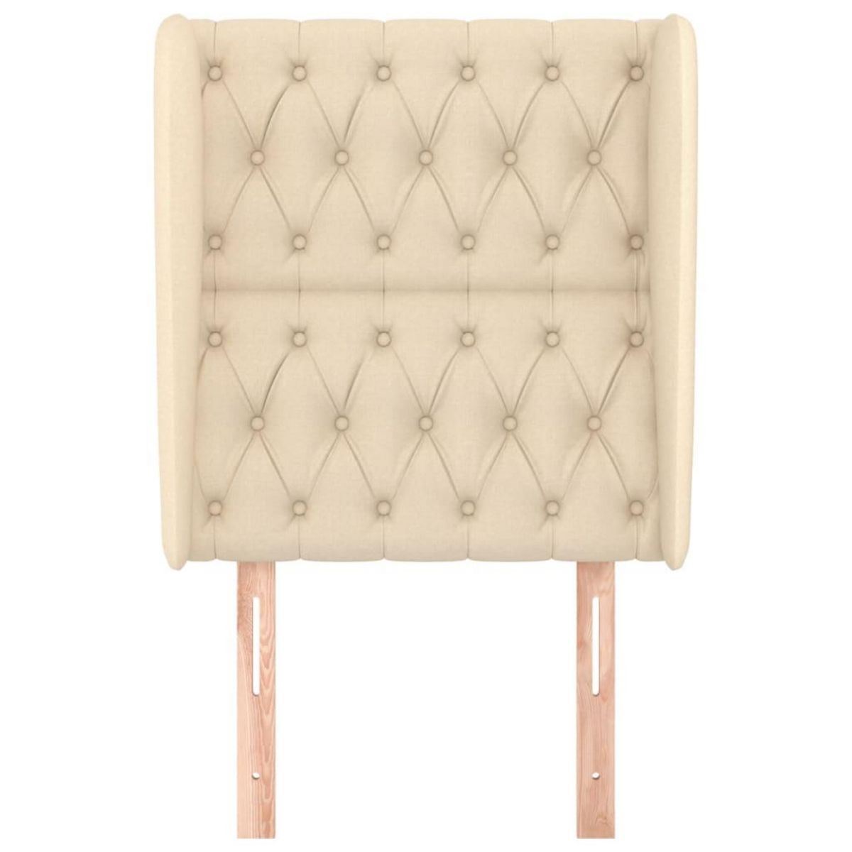 VIDAXL Tete de lit avec oreilles Creme 83x23x118/128 cm Tissu