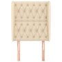 Voir la diapositive 3 : VIDAXL Tete de lit avec oreilles Creme 83x23x118/128 cm Tissu