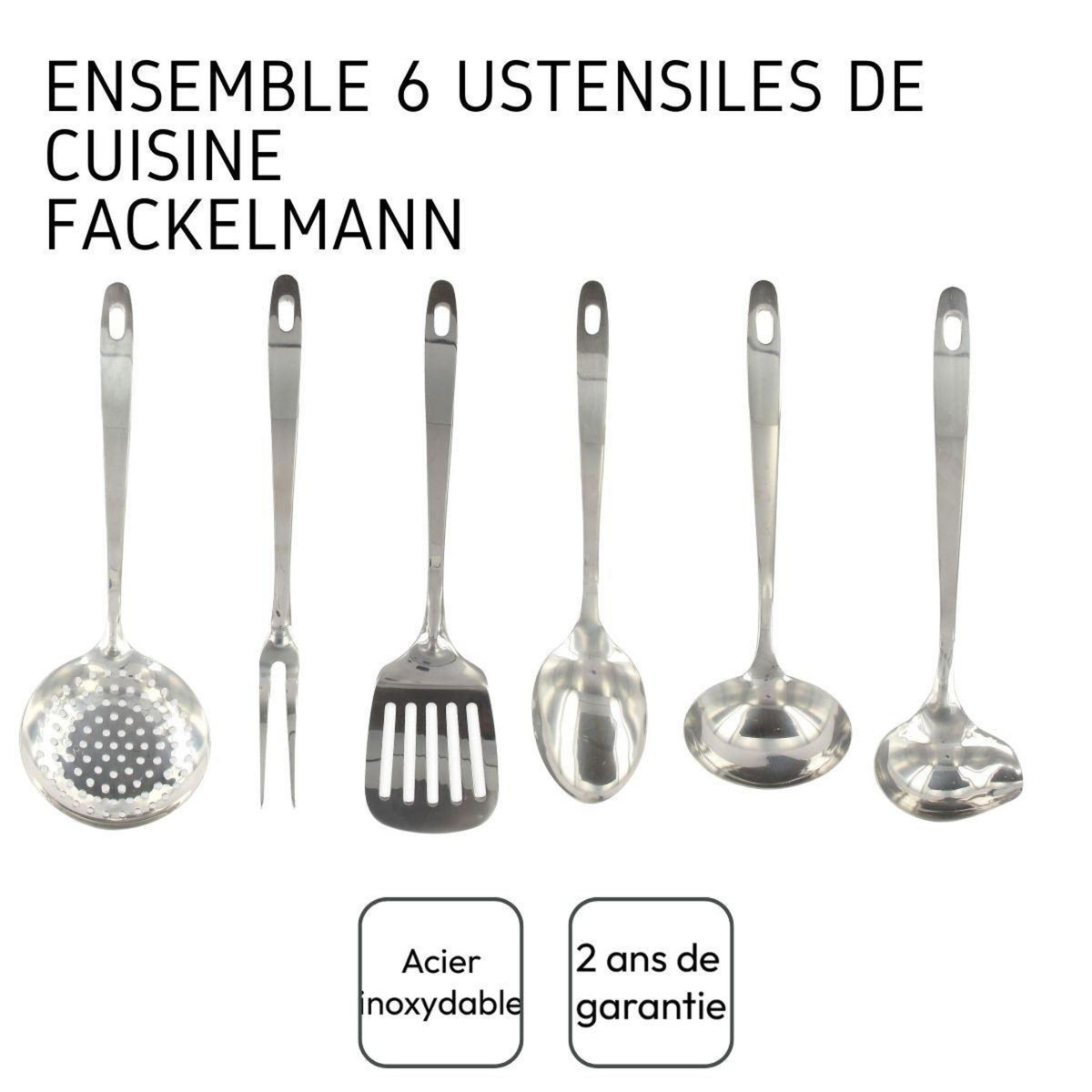 Fackelmann Ensemble ustensiles de cuisine 6 pièces inox Fackelmann Oxford
