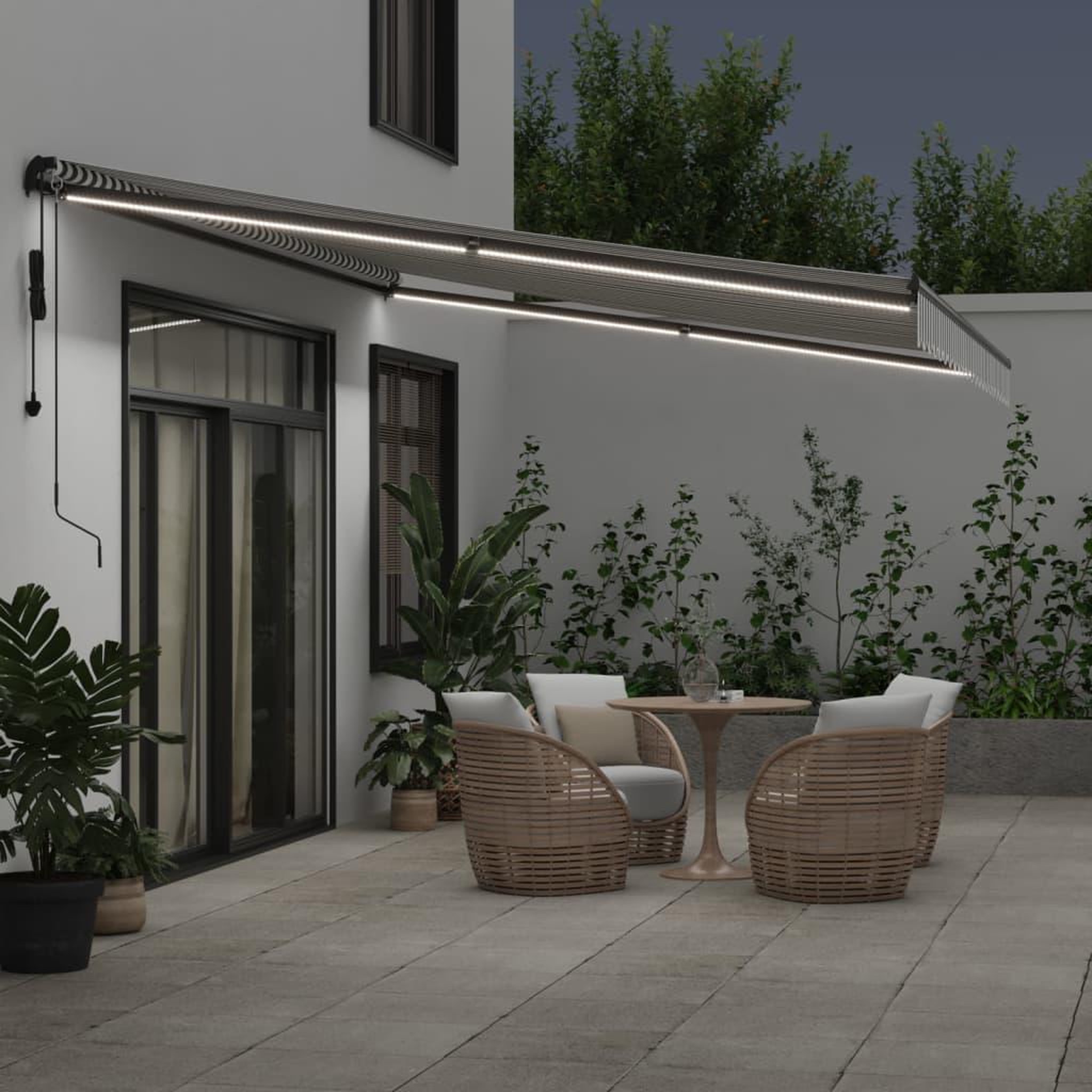 Voir la diapositive 3 : VIDAXL Auvent retractable automatique avec LED anthracite et blanc