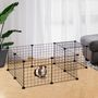 Voir la diapositive 2 : PAWHUT Cage parc enclos pour animaux domestiques L 106 x l 73 x H 36 cm bords arrondis fil métallique noir 55
