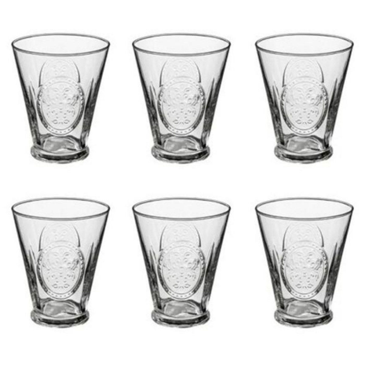 SECRET DE GOURMET Lot de 6 Gobelets Hauts  Carmela  34cl Transparent