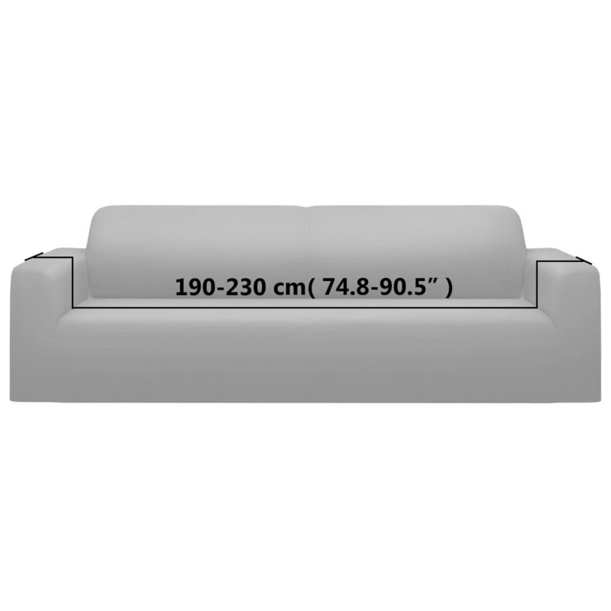 VIDAXL Housse extensible de canape 2 places Gris Jersey de polyester