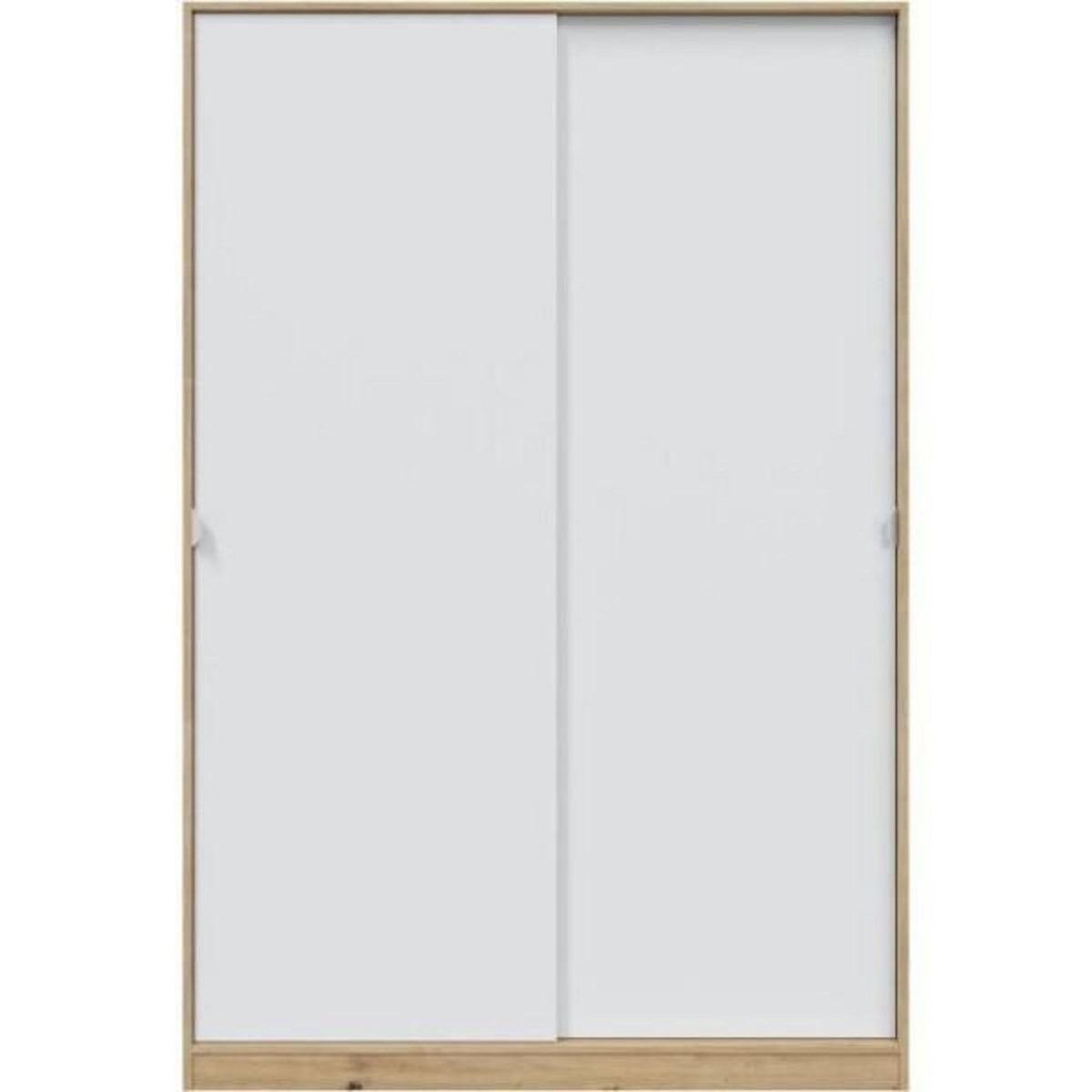 MARKET24 Armoire TOP - Décor chene - 2 Portes coulissantes - L120 x H200 x P50 cm