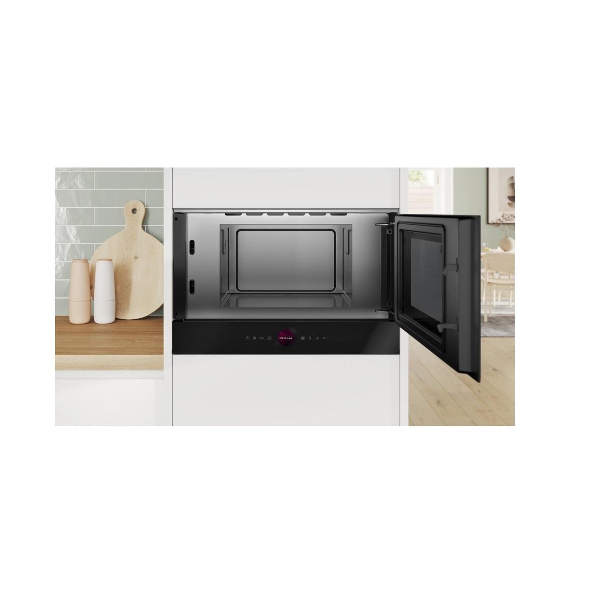 Voir la diapositive 3 : BOSCH Micro-ondes solo encastrable 21l 900w noir - BFR7221B1