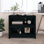 VIDAXL Bibliotheque Noir 80x35x68 cm Bois de pin massif