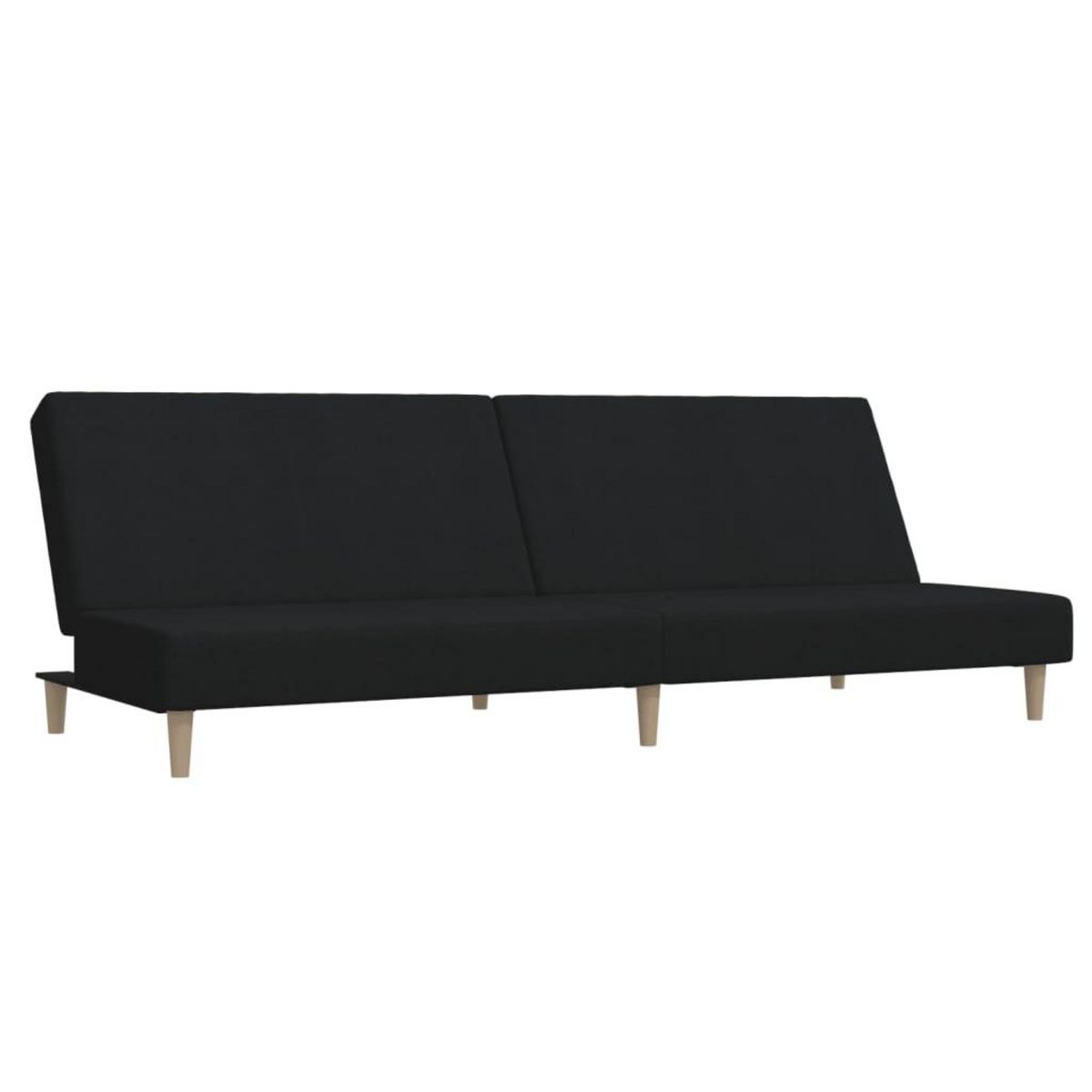 VIDAXL Canape-lit a 2 places noir tissu