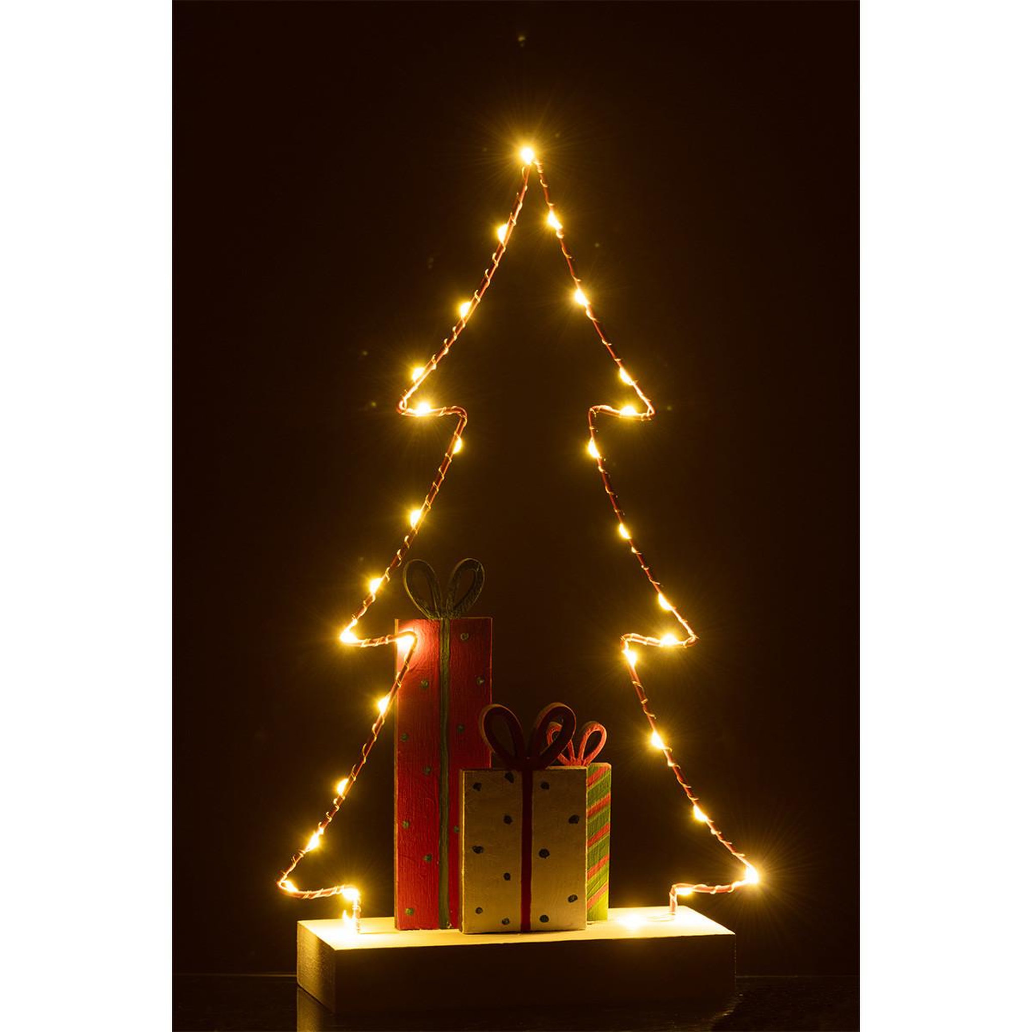 Voir la diapositive 3 : J-LINE Sapin de noël à led  cadeaux  34cm multicolore
