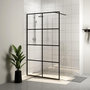 Voir la diapositive 1 : VIDAXL Paroi de douche avec verre ESG transparent 100x195 cm Noir