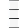 Voir la diapositive 2 : VIDAXL Porte coulissante Verre ESG et aluminium 76x205 cm Noir