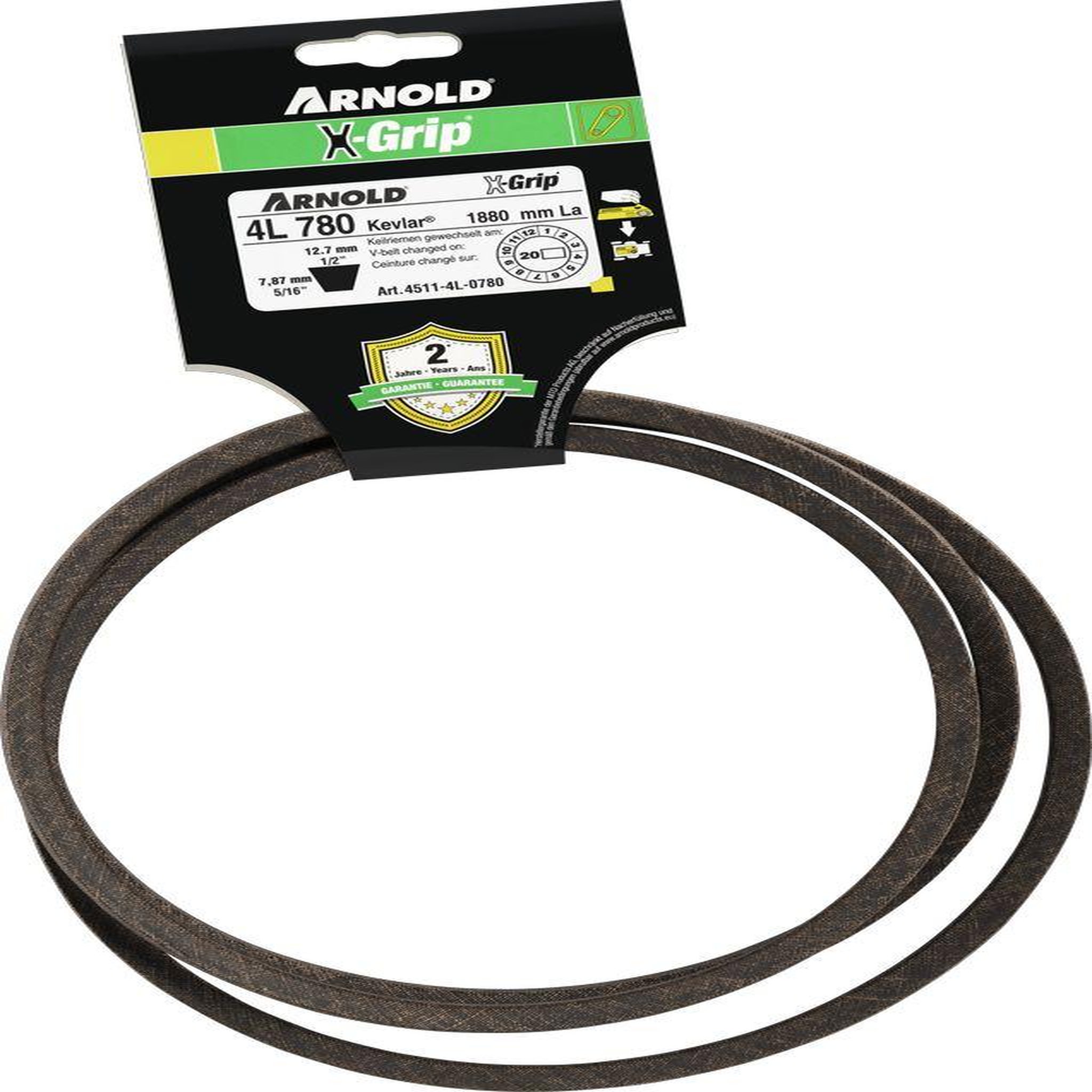 ARNOLD Courroie trapézoïdale x-grip v de type 4l780