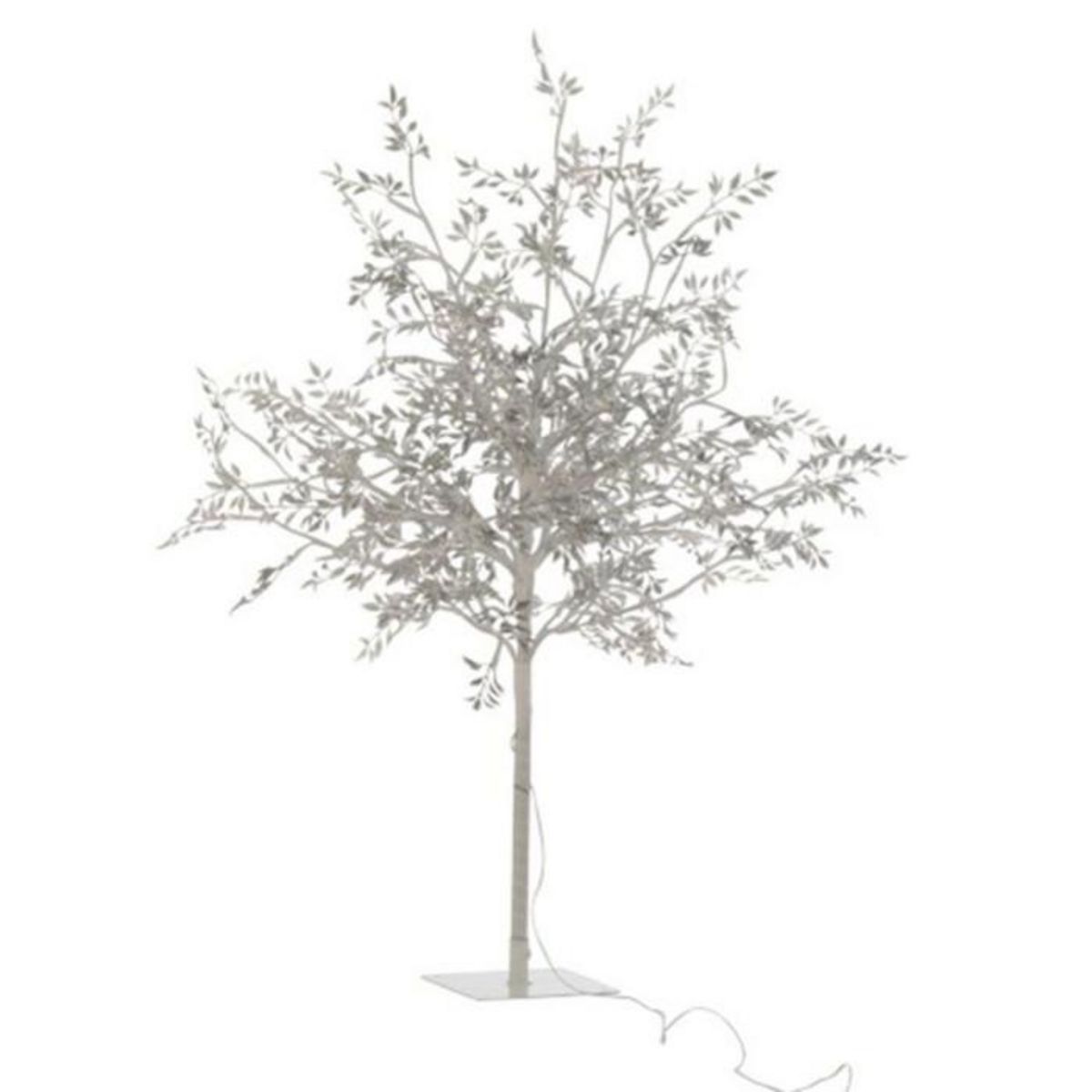 Paris Prix Statue Déco à LED  Arbre Feuilles  100cm Argent