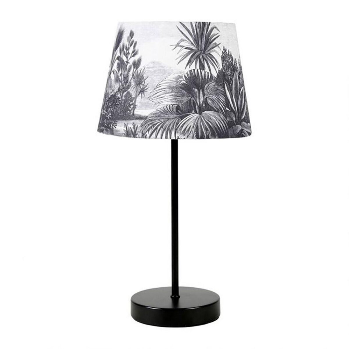 Lampe à poser en métal doré et abat jour noir ajouré - Ostaria