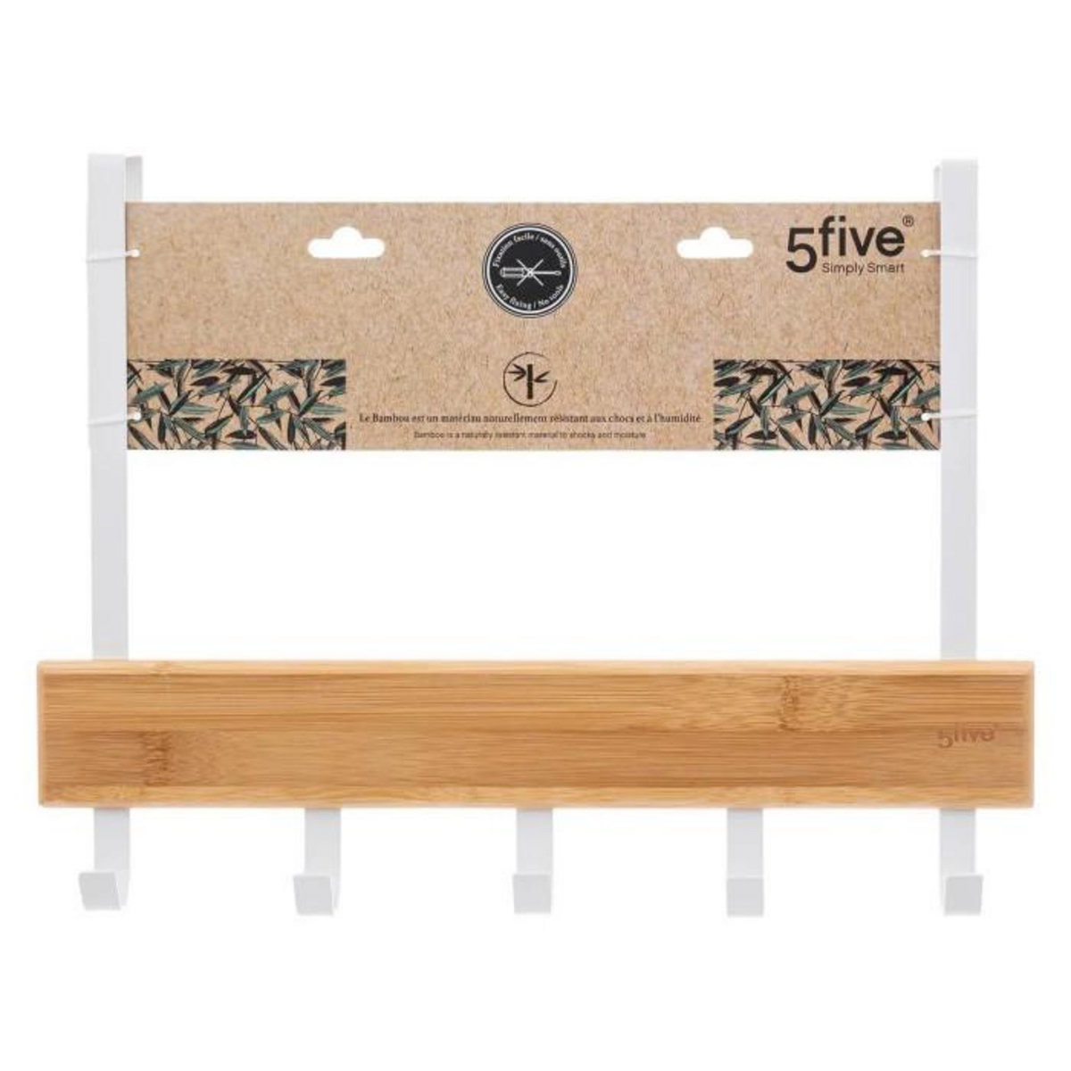 FIVE Porte-Serviettes en Bambou  Natureo  40cm Blanc