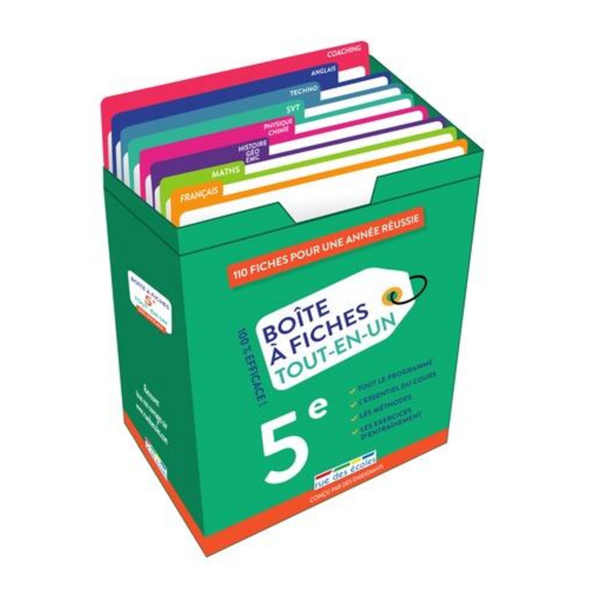 BOITE A FICHES TOUT-EN-UN 5E. 110 FICHES POUR UNE ANNEE REUSSIE, 2E EDITION, Lehu Philippe