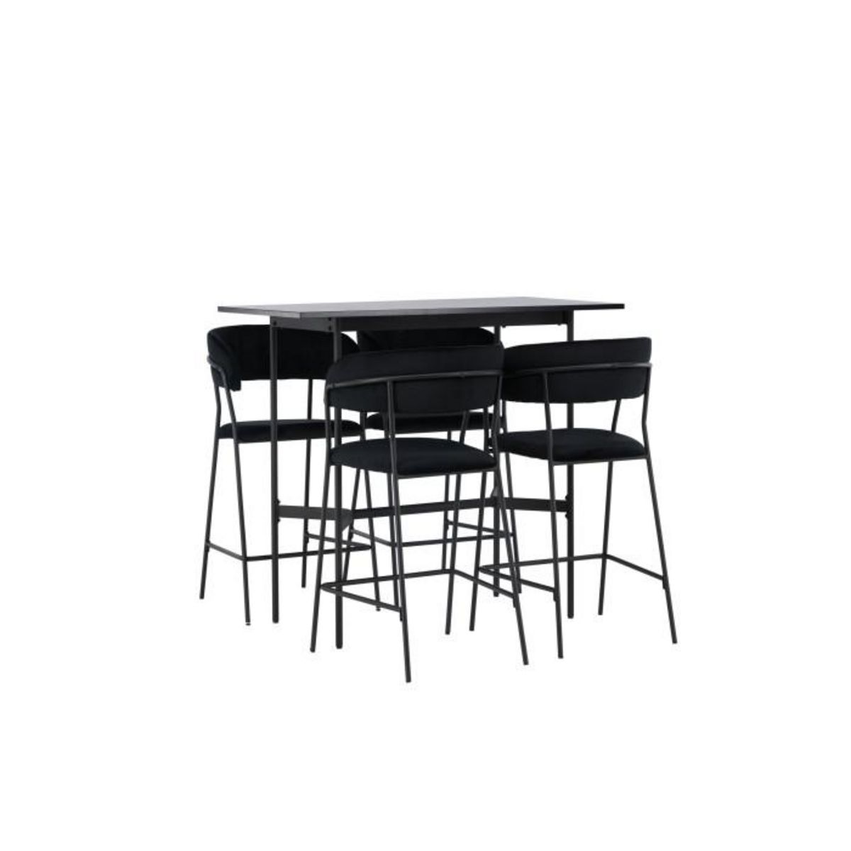 Paris Prix Ensemble Table de Bar & 4 Chaises  Rax & Lui  120cm Noir